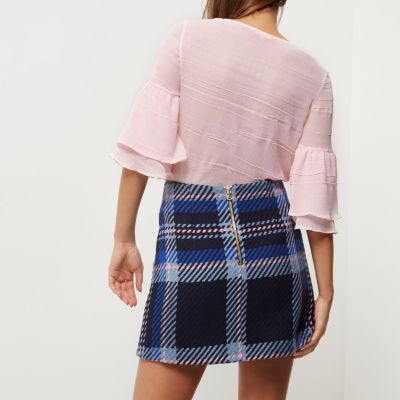 Pink layered frill sleeve top